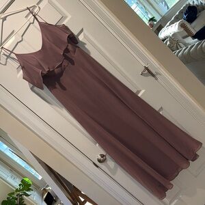 Birdy Grey Elegant Dark Mauve Spaghetti strap Dress Sz M